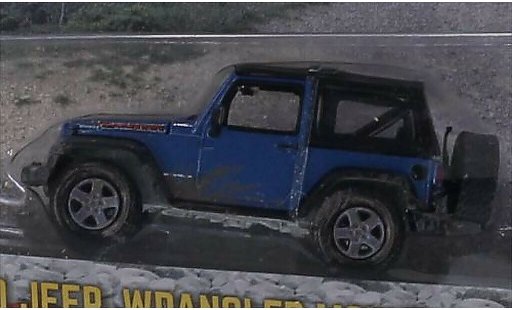 Jeep Wrangler Base 1/64 Greenlight blauw/mat-zwart 2010 modelauto