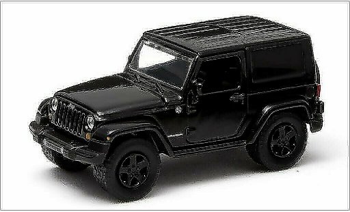 Jeep Wrangler Base 1/64 Greenlight zwart/Dekor 2014 modelauto