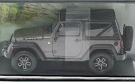 Jeep Wrangler Willys Wheeler 1/43 Greenlight grijs/zwart 2014 modelauto