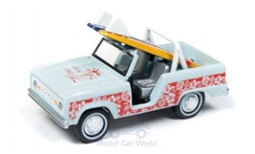 Modelauto Ford Bronco Wagon blauw/rood 1966 1/64 Johnny Lightning