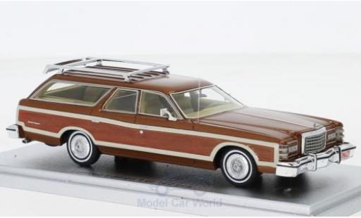 Modelauto Ford LTD Country Squire metallic bronze/Holzoptik 1978 1/43 Kess