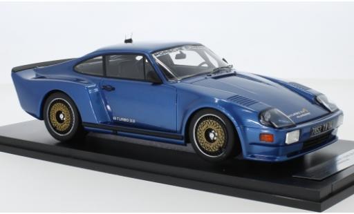 Modelauto Porsche 911 Turbo (930) Biturbo 3.3 Almeras metallic blauw 1 1/18 Kess