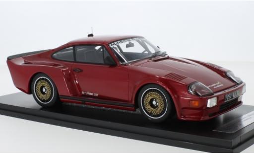 Modelauto Porsche 911 Turbo (930) Biturbo 3.3 Almeras metallic rood 1 1/18 Kess