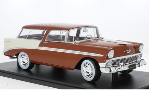 Modelauto Chevrolet Bel Air Station Wagon Nomad metallic bruin/beige 1956 1/18 KK Scale