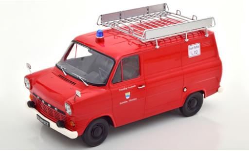 Modelauto Ford Transit Kastenwagen MK 1 bestelwagen rood Brandweer Stadtlohn 1965 avec Rack de toit 1/18 KK Scale