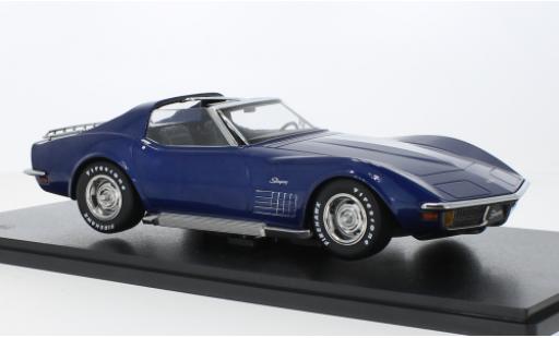 Modelauto Chevrolet Corvette Coupe (C3) metallic blauw 1972 1/18 KK Scale