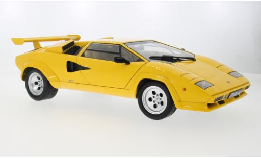 Modelauto Lamborghini Countach 5000 Quattrovalvole LP 5000S QV geel 1985 1/12 KK Scale