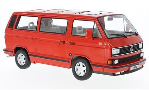 Modelauto Volkswagen Bulli Classic T3 Multivan rood 1992 1/18 KK Scale