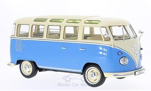 Modelauto Volkswagen T1 B blauw/beige 1962 Samba 1/18 KK Scale