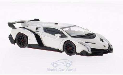 Modelauto Lamborghini Veneno Coupe wit met rotem Dekorstrepen 1/43 Kyosho