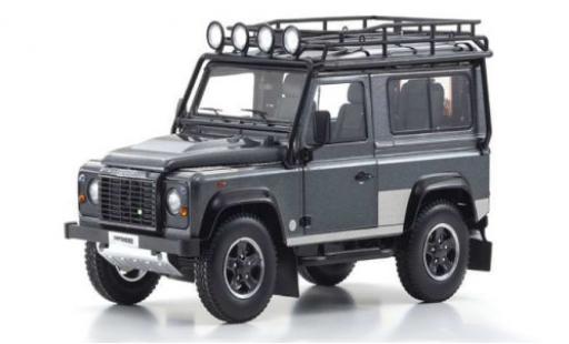Modelauto Land Rover Defender 90 metallic grijs 1/18 Kyosho