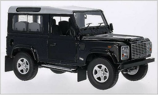 Land Rover Defender 90 1/18 Universal Hobbies Station Wagon metallic blauw/grijs RHD modelauto