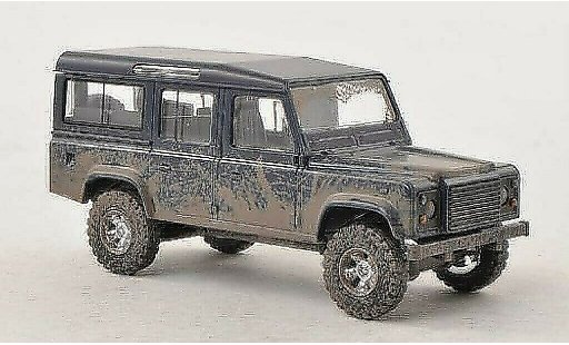 Land Rover Defender Base 1/87 Busch blauw met Schlammspuren modelauto