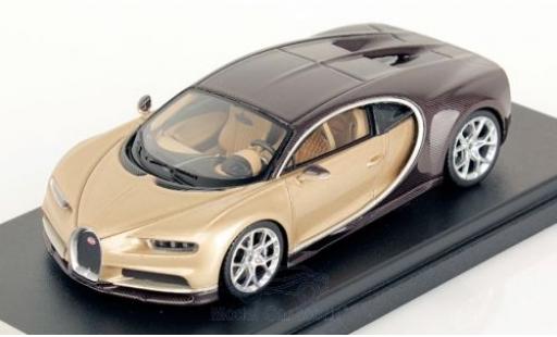 Modelauto Bugatti Chiron coupe metallic beige/bruin 1/43 Look Smart