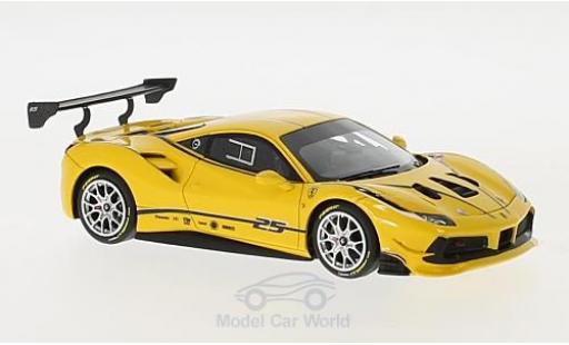 Modelauto Ferrari 488 Challenge geel/Dekor 1/43 Look Smart