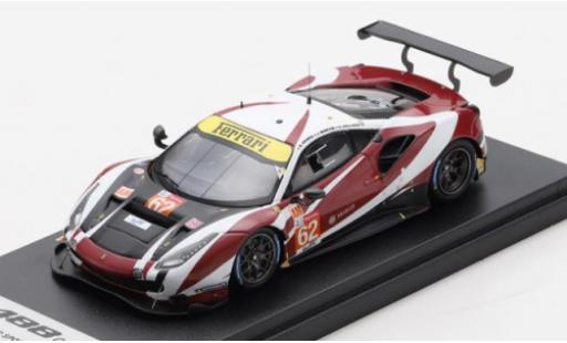 Modelauto Ferrari 488 GTE EVO No.62 rood River Sport 24h Le Mans 2020 B.Grimes/C.Hollings/J.Mowlem 1/43 Look Smart