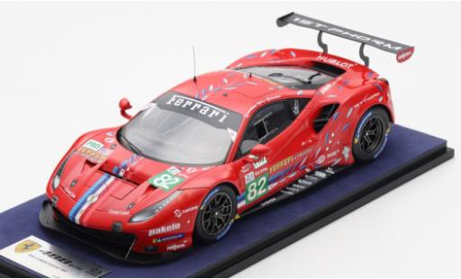 Modelauto Ferrari 488 GTE EVO No.82 Risi Competizione 24h Le Mans 2020 S.Bourdais/J.Gounon/O.Pla 1/18 Look Smart