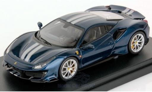 Modelauto Ferrari 488 Pista blauw 1/43 Look Smart
