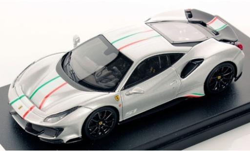 Modelauto Ferrari 488 Pista Piloti grijs/Dekor 1/43 Look Smart