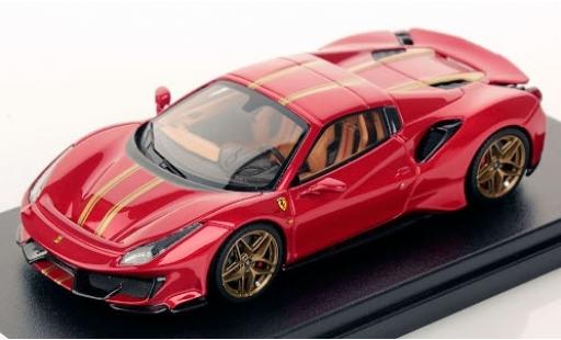 Modelauto Ferrari 488 Pista Spider Hardtop metallic rood/gold 2018 1/43 Look Smart
