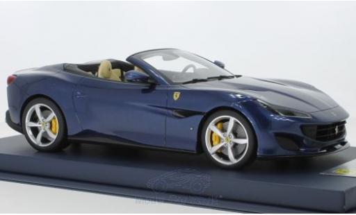 Modelauto Ferrari Portofino Cabriolet metallic blauw 2018 1/18 Look Smart