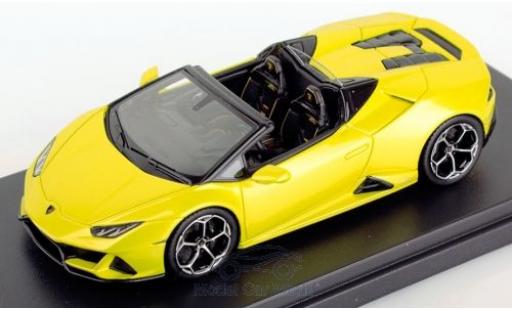 Modelauto Lamborghini Huracan Evo Spyder metallic geel 2019 1/43 Look Smart