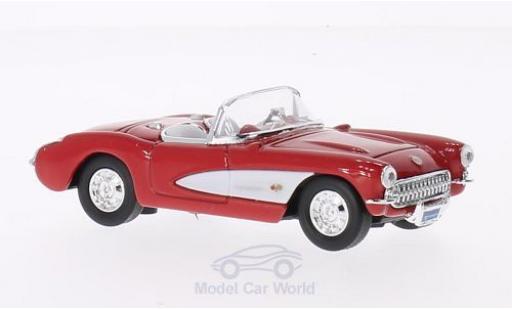Modelauto Chevrolet Corvette Convertible rood/wit 1957 zonder Vitrine 1/43 Lucky Die Cast