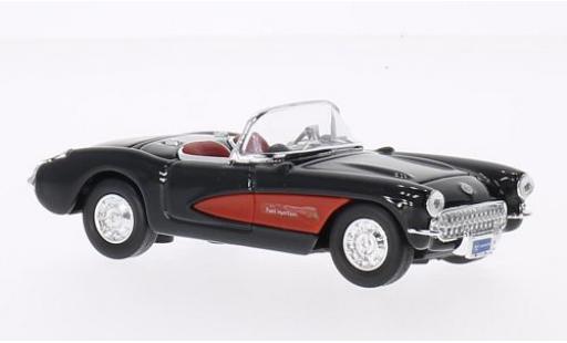Modelauto Chevrolet Corvette Convertible zwart/rood 1957 sans Vitrine 1/43 Lucky Die Cast