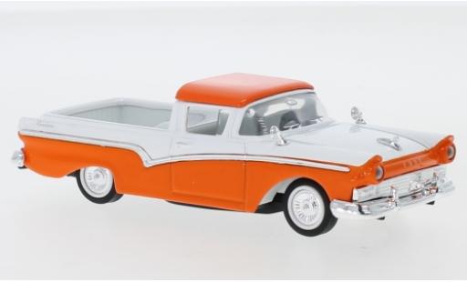 Modelauto Ford Ranchero Berline oranje/wit 1957 1/18 Lucky Die Cast