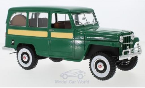 Modelauto Jeep Willys Station Wagon groen 1955 1/18 Lucky Die Cast