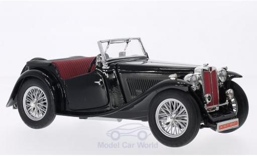 Modelauto MG TC Base Midget zwart RHD 1947 kap liegt bei 1/18 Lucky Die Cast