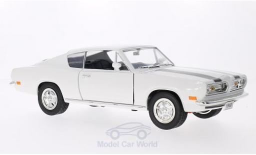 Modelauto Plymouth Barracuda 1969 wit/zwart 1/18 Lucky Die Cast
