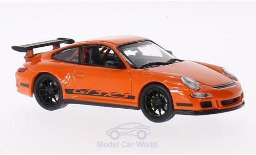 Modelauto Porsche 911 GT3 RS Felgen u. strepen zwart oranje 1/43 Lucky Die Cast