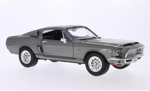 Modelauto Shelby GT GT500KR -500KR met zwarten strepen metallic grijs 1968 1/18 Lucky Die Cast