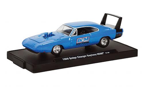 Modelauto Dodge Charger Daytona HEMI metallic blauw B & M 1969 voiture Drivers 1/64 M2 Machines