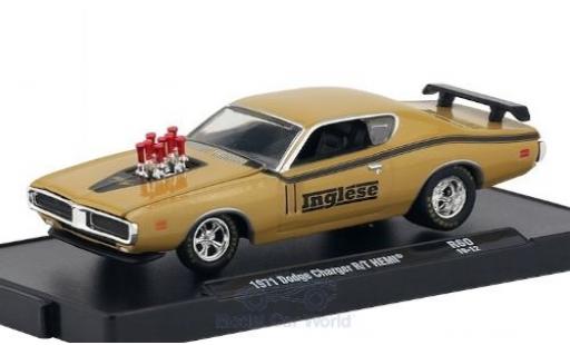 Modelauto Dodge Charger R/T HEMI beige/mat-zwart Inglese 1971 1/64 M2 Machines