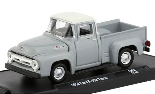 Modelauto Ford F-100 Pickup 00 grijs/wit 1956 1/64 M2 Machines