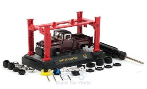 Modelauto Ford F-100 Pickup 00 metallic rood 1956 Model-Kit Bausatz inklusive 4 Ersatzr&Atilde;&curren;dern 1/64 M2 Machines