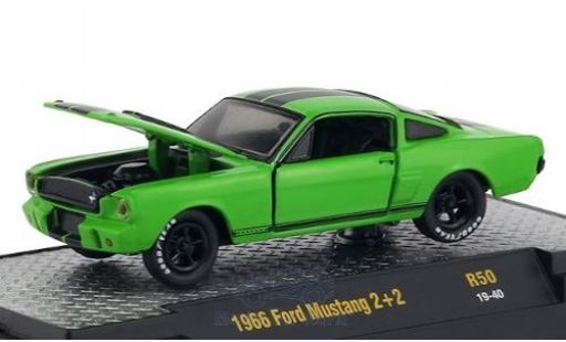 Modelauto Ford Mustang Fastback 2+2 groen/zwart 1966 1/64 M2 Machines