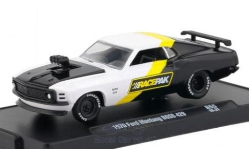 Modelauto Ford Mustang Boss 429 wit/zwart 1/64 M2 Machines