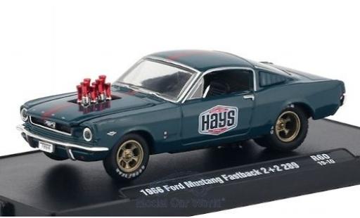 Modelauto Ford Mustang Fastback 2+2 289 blauw/mat-rood Hays 1966 1/64 M2 Machines