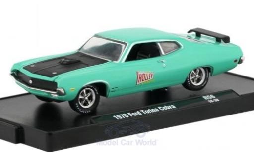 Modelauto Ford Torino Cobra turquoise/zwart 1970 1/64 M2 Machines