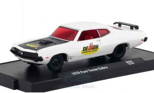Modelauto Ford Torino Cobra wit/Dekor DeMon Carburetion 1970 1/64 M2 Machines
