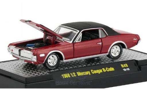 Modelauto Mercury Cougar R-Code rood/mat-zwart 1968 1/64 M2 Machines