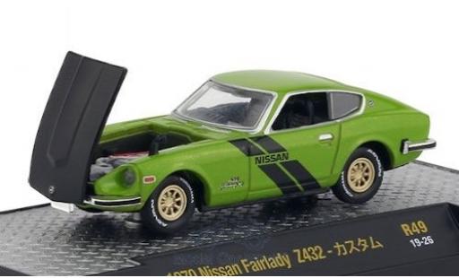 Modelauto Nissan Fairlady Z Z432 432 metallic groen/mat-zwart RHD 1970 1/64 M2 Machines