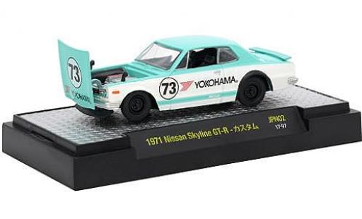 Modelauto Nissan Skyline 2000 GT-R groen/wit RHD 1971 Nr.73 1/64 M2 Machines