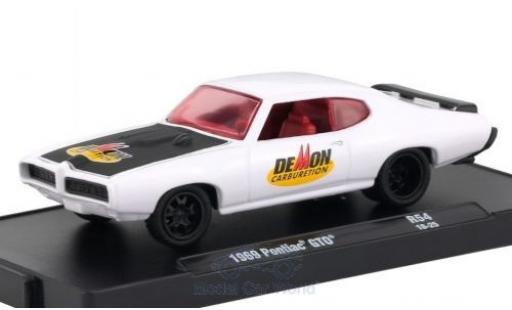 Modelauto Pontiac GTO 1969 wit/zwart 1/64 M2 Machines