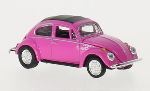 Modelauto Volkswagen Beetle Base Deluxe roze U.S.A.Model 1967 grijsne jantes 1/64 M2 Machines