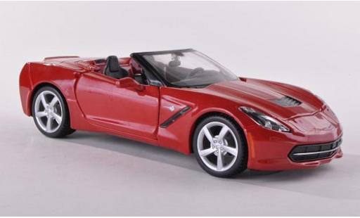 Modelauto Chevrolet Corvette Stingray (C7) Cabriolet metallic rood 2014 1/24 Maisto
