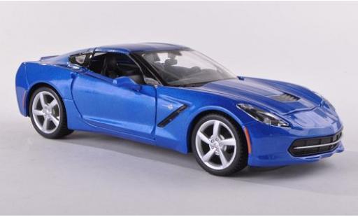 Modelauto Chevrolet Corvette Stingray (C7) metallic blauw 2014 1/24 Maisto